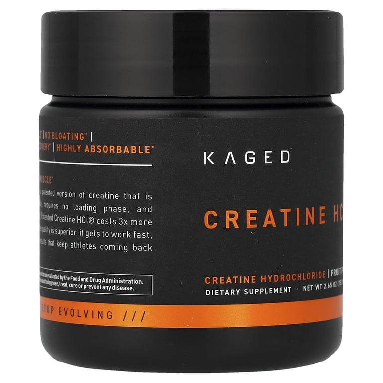 Kaged Muscle Creatine HCl Fruit Punch, 2.65 oz, Build Muscle, Improve Recovery