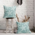 thumbnail image 2 of Seafoam Blue Starfish Ocean Pillow Covers 18X18 Inch Summer Nautical Coastal Beach Decorative Pillow Cases Set of 2 Cotton Linen Throw Pillows Seasonal Home Decor For Sofa Couch Cushion Outdoor, 2 of 6