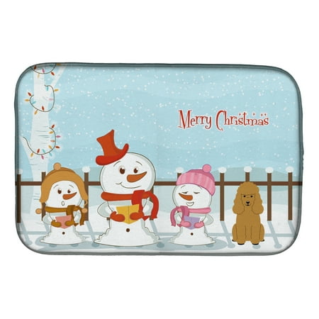 - Merry Christmas Carolers Poodle Tan Dish Drying Mat