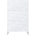 thumbnail image 4 of Tcbosik Outdoor Metal Privacy Screen 76"H x 48"W, Freestanding Decorative Privacy Divider for Deck, Balcony, Patio, Garden, Backyard, Poolside, White, 4 of 8