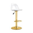 thumbnail image 7 of Hi loPres Adjustable Swivel Bar Stools Set of 2, Clear PET Back White PU Seat with Gold Metal Base for Kitchen Counter, 7 of 7