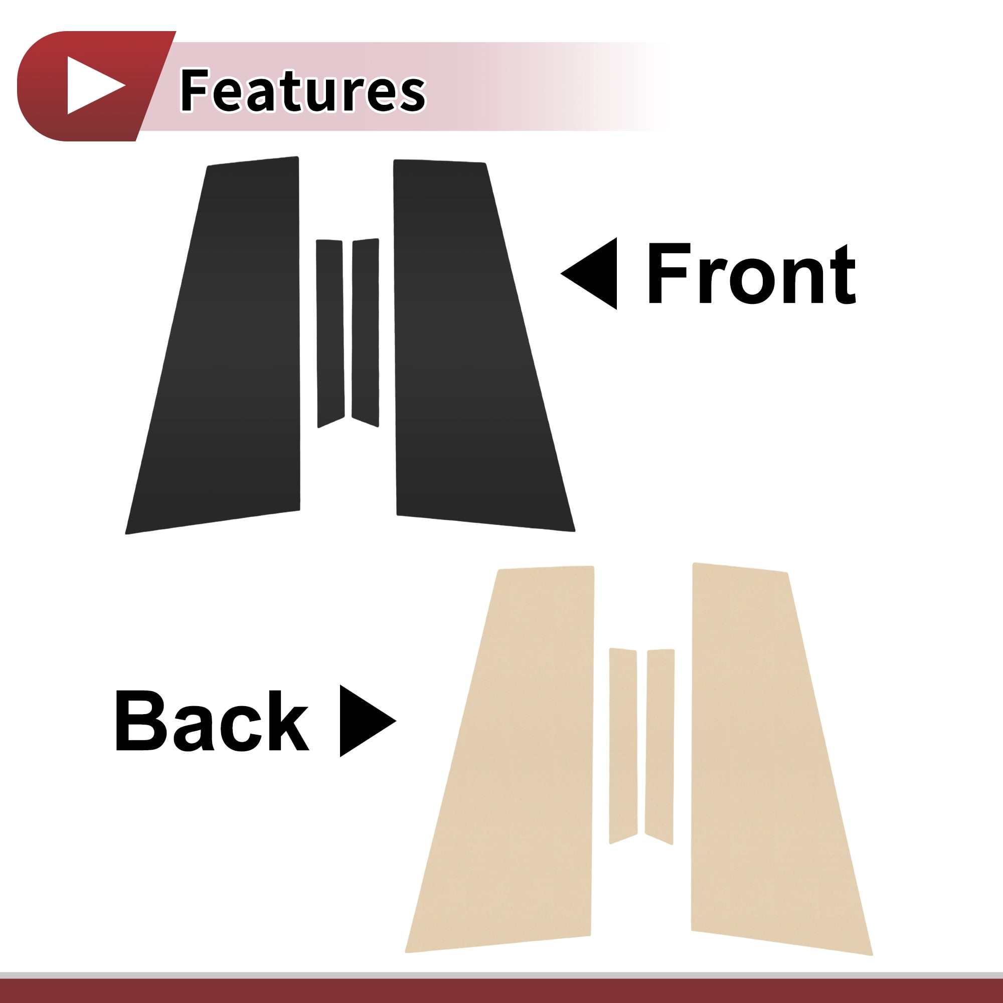 Unique Bargains 4 Pcs Car Door Pillar Window Trim for Mercedes-Benz CLS 2017-2019 Cover