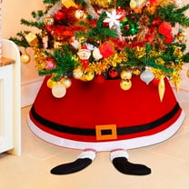 FastXmas Christmas Tree Skirt Decorations,26.7x11" Soft Artificial Fur Tree Skirts,Christmas Santa Tree Skirt Ornaments, Christmas Tree Bottom Decorations for Indoor Holiday Party Xmas Tree Decor