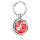 thumbnail image 1 of Corte de papel conejos animal China Zodiac Rotating keychain Metal Keyring Holder, 1 of 2