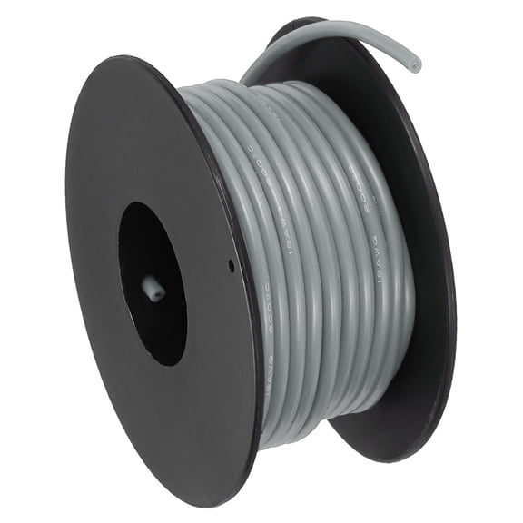 Uxcell 18 AWG Flexible Silicone Wire 9m/30ft Tinned Copper Electrical Wire Grey
