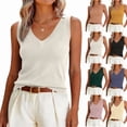 thumbnail image 2 of Womens Sleeveless Knit Vest Tops 2026 Summer Casual V Neck Sweater Vest Going Out Tops Trendy,White M, 2 of 6