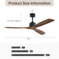 thumbnail image 5 of Sofucor Ceiling Fan without Lights, 60 Inch Low Profile Flush Mount Mordern Wood Ceiling Fan with Remote, 5 of 11