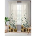 thumbnail image 5 of Sheer Curtains 96 Inches Long, Sunflower Semi Sheer Curtains Light Filtering Window Treatment, Yellow Floral Pastoral Botanical Leaves Rustic Privacy Voile Drapes for Living Room Bedroom 52x96 Inch, 5 of 7