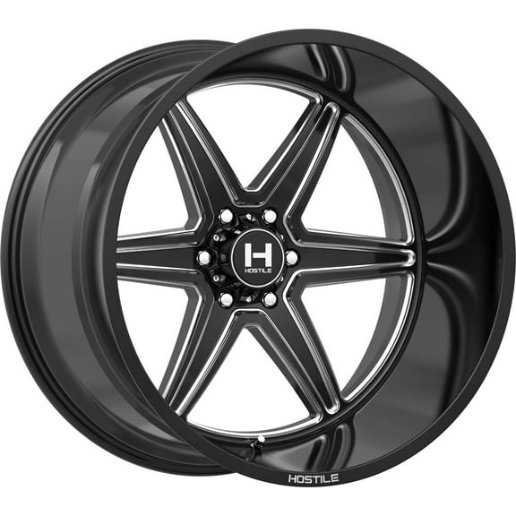22x12 Hostile H117 Venom Blade Cut (Blk Milled) Wheel 6x135 (-44mm)