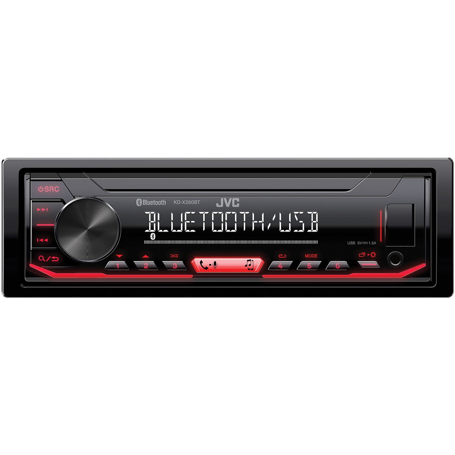 JVC Mobile KDX260BT 1DIN InDash Digital Media Receiver with