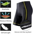 thumbnail image 5 of Sponeed Men’s Cycling Shorts Padded Road Bicycle Quick-dry Cycle Tights Bicycling Half Pants Yellow XXL, 5 of 8