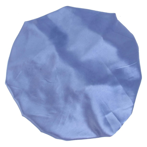 Blue Imitated Silk Shower Cap for Women with High Elasticity and Comfortable Fit Great for Home Use 1pc