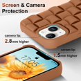 thumbnail image 5 of for iPhone 13 Case iPhone 14 Case Cute 3D Weave Grid Design for Women Girls Soft TPU Silicone Phone Case Raised Bumper Corners Full Protective Case Cover for iPhone 13/14 6.1 inch (Brown), 5 of 13