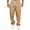 Coffee, variant on Mens Versatile All Season Cargo Pants Multi Pocket Zip Button Hem Solid Color Plus Size Outdoor Trousers Casual Baggy Cargo Pants Green