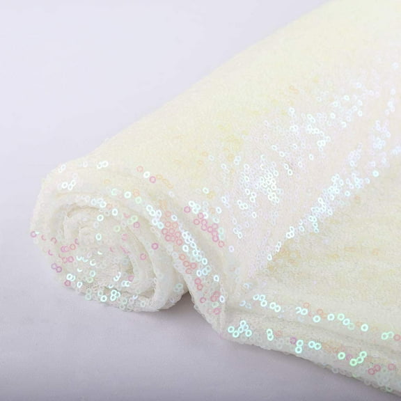 DECORATIVE SILK INC. Sparkly Glitz Sequins Beaded Fabric 54" Wide 100% Polyester By The Yard( WHITE/PINK MULTICOLOR)