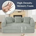 thumbnail image 6 of Wiilayok Convertible Sleeper Sofa Bed,Corduroy Modular Folding Mattress Couch with Fixed-Shape Frame,Comfy Futon Sofa Bed for Living Room, Bedroom(80",Light Gray), 6 of 10