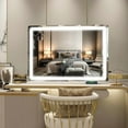 thumbnail image 2 of Vanity Mirror with Lights, 32" x 22" Large Lighted Vanity Mirror with Dimmable 3 Modes, LED Makeup Mirror, Touch Screen Control, USB Charging Port, Tabletop or Wall-Mounted, 2 of 7