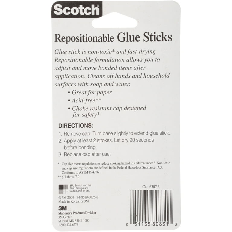 Scotch® Repositionable Glue Sticks 3 ct Pack 