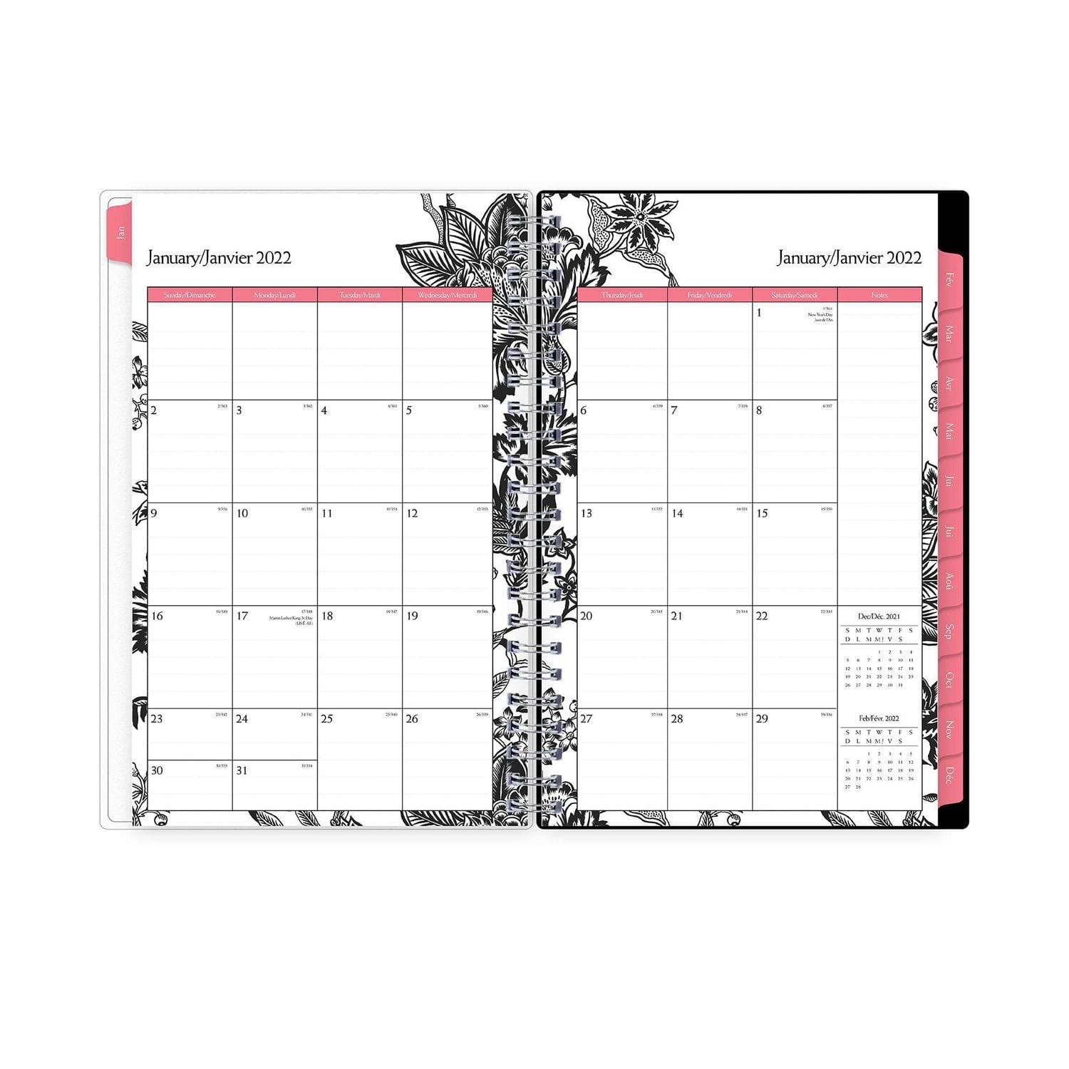 Agenda hebdomadaire/mensuel Blue Sky Analeis, format moyen, année 2022