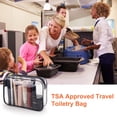 thumbnail image 2 of Wedama TSA Approved Toiletry Cosmetic Bags for Men and Women 2 Pack with Zipper Carry on Airline Airport Travel Accessories, PVC Makeup Bags, Quart Size-Black, 2 of 4