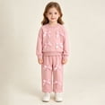 thumbnail image 5 of Toddler Girl Clothes Long Sleeve Bowknot Outfits Wide Leg Pants Two Piece Fall Clothing Set For Girls 2-3Years Pink, 5 of 9