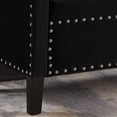 thumbnail image 4 of 48" Storage Bench, Button Tufted Upholstered Footrest Stool with Armrest, Wood Legs and Nails Trim, End of Bed Bench for Entryway, Living Room, Bedroom, Black, 4 of 8