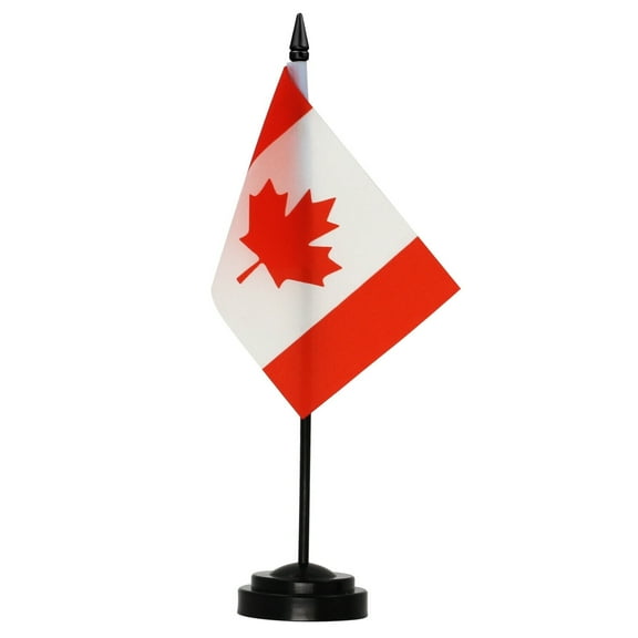 ANLEY Canada Deluxe Desk Flag Set - 6 x 4 inches Miniature Canada Desktop Flag