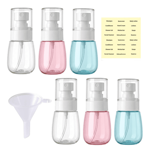 Small Spray Bottles 6Pack 30ml Fine Mist Travel Size Bottles, Empty Mini Spray Bottles Refillable Plastic Bottle Set