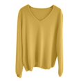 thumbnail image 4 of MeetoTime Womens Sweater Fall Soft Solid Color Long Sleeve Knitted Jumper Pullover Tops, 4 of 4