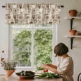 thumbnail image 6 of Coffee Rod Pocket Curtain Valance, Beige Farmhouse Retro Beans Latte Tea Cup Funny Farmhouse Window Valance for Living Room, Bedroom, Kitchen 54"W x 18"L, 6 of 9