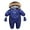 Dark Blue1, variant on Maean Baby Boy Girl Winter Snowsuit Hooded Thickened Warm Bodysuit Toddler Infant Jacket Clothes Jumpsuit ＋Gloves