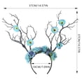 thumbnail image 3 of Tête de Cerf Gothique Florale pour Fête d'Halloween Accessoire Photo, 3 of 7