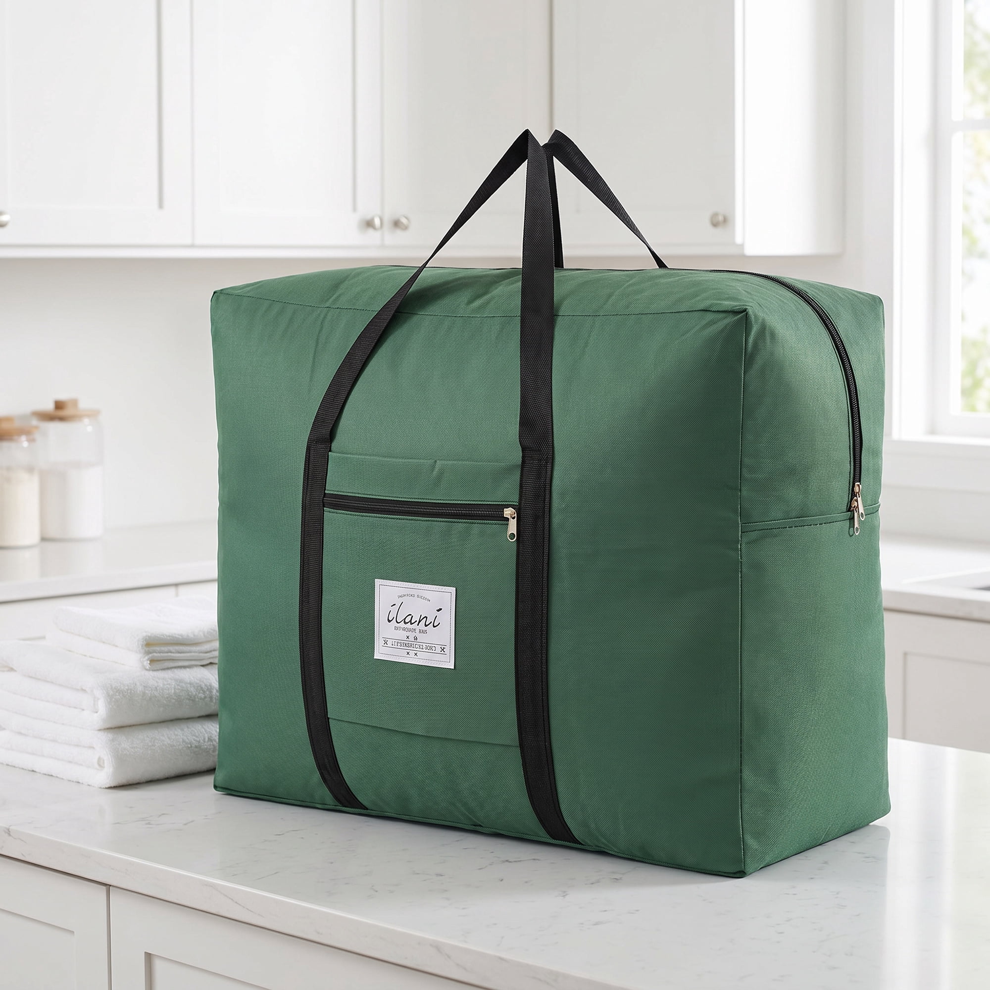 Unique Bargains Extra Large Oxford Travel Storage Bag for Organizing Army Green 23.6" x 20.1" x 11.8"