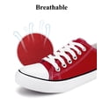 thumbnail image 4 of Women's Low‑Top Canvas Tennis Sneakers, Lace‑Up Casual Walking Flat Shoes, Red 7, 4 of 8