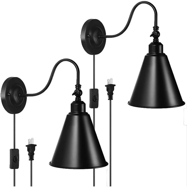 Wall Sconces Plug in Set of 2 Classical Vintage Swing Arm Wall