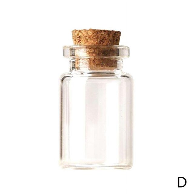 Gvyyzp 1/10 piezas Mini botellas de vidrio pequeñas con tapón de corcho Viales diminutos Frascos de deseos <, ■ч ю~