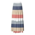 thumbnail image 3 of adviicd Women's Casual Striped High Waist Maxi Skirt Vintage Flowy Cotton Long Skirt with Pockets Watermelon Red, M, 3 of 5