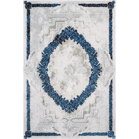 White Medallion Area Rugs for Living Room Washable Rugs Boho Moroccan Area Rug Soft Neutral Geometric Bohemian Carpet Distressed Indoor Rug for Bedroom Dining Room Office Foldable Nonslip Rug