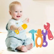 Teething Toys for Babies 0-6 Months 6-12 Months,Smasener Baby Teether Toys with Toothbrush,5 Pack Soft Silicone Baby Chew Toys Gift for Infants Toddler Boys and Girls,Tool shaped teether sets
