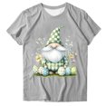 thumbnail image 3 of VBTAPA Happy Easter Shirts for Women Cute Bunny Eggs Graphic Tees Summer Casual Holiday Short Sleeve Crewneck Tee Tops Sales of Today Gray XL, 3 of 5
