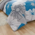 thumbnail image 2 of NTBED Floral Comforter Set Queen 6 PCS Bed in a Bag Blue Flowers Printed on Gray Botanical Bedding Sets Boho, 2 of 8