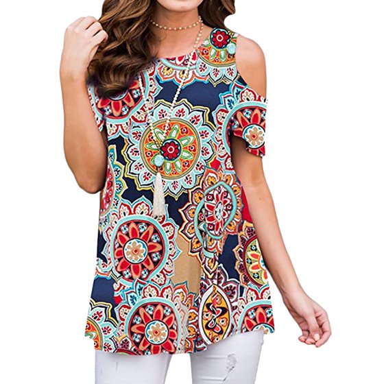Kaleidoscope Print Women Black Short Dress Summer