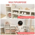thumbnail image 5 of UNICOO® Kids Cream House Storage Organizer with 3-Tier Shelves, Storage Rack & Bins for Nursery, Playroom, Study Room (Cream & Pink), 5 of 7
