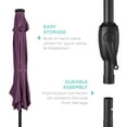 thumbnail image 6 of Best Choice Products 7.5ft Outdoor Solar Patio Umbrella for Deck, Pool w/ Tilt, Crank, LED Lights - Amethyst Purple, 6 of 7