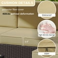 thumbnail image 5 of Kinbor 7Pcs Outdoor Patio Furniture Set Wicker Sectional Sofa for 6 with Cushions, Khaki, 5 of 8