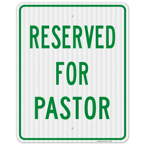 Reserved For Pastor Green Sign,