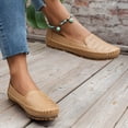 thumbnail image 2 of Women's Slip On Flat Wide Width Loafers Comfortable Low Top Flat Tennis Shoes Breathable Non Slip Work Shoes Brown Size 7.5, 2 of 7