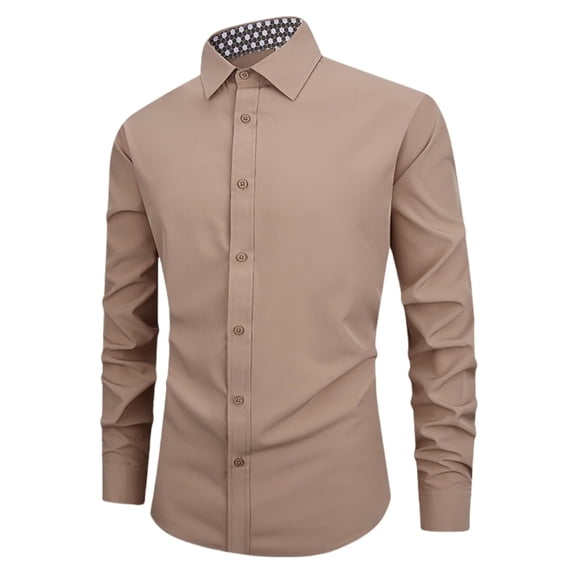 Men's Stretch Formal Dress Shirts, Regular Fit Long Sleeve Business Office Attire Shirts