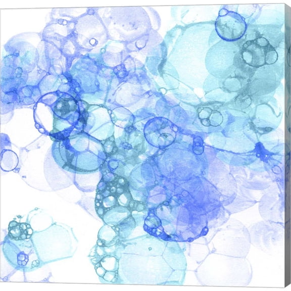 Great Art Now Bubble Square Aqua & Blue I by Kelsey Wilson, Canvas Wall Art, 24W x 24H