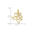 thumbnail image 3 of 14K Yellow Gold Solid Texas State Charm Pendant Necklace with Chain, 3 of 5